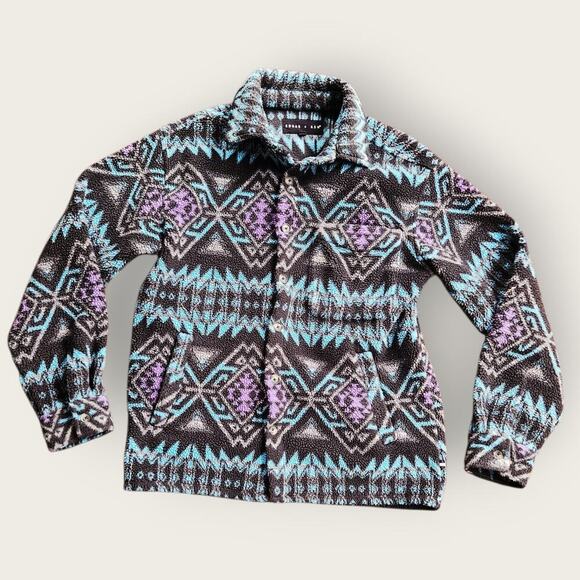 Edgar + Ash Sweaters - Edgar + Ash Button Down Sweater Women's Size Small Aztec Design Fleece Warm Soft